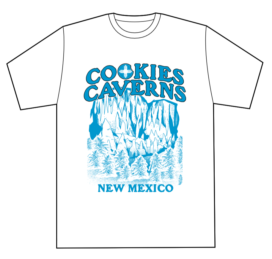 Photograph of product: Cookies Local | Caverns White T-Shirt | Small
