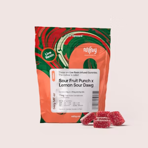 Photograph of product: MFNY | Sour Fruit Punch x Lemon Sour Dawg | Oui'd | Live Resin | 10pk Gummies | 100mg