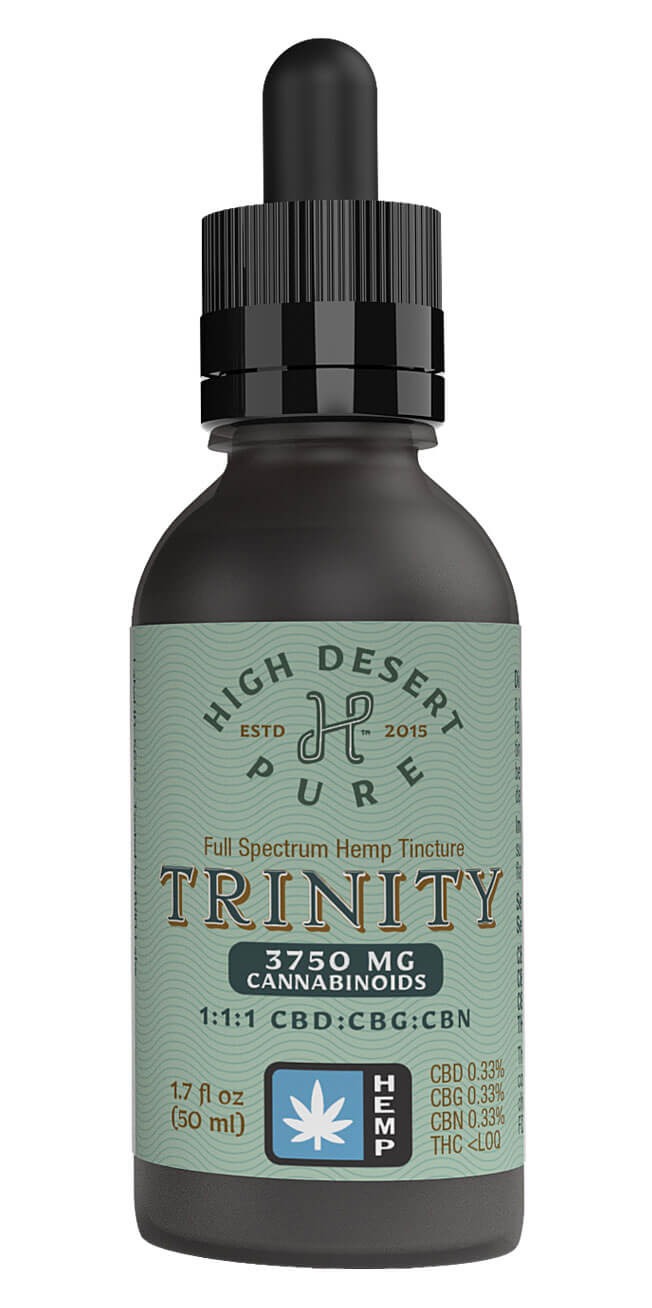 Photograph of product: High Desert Pure | Hemp Tincture | Trinity 1:1:1 | 1.7oz