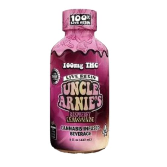 Photograph of product: Uncle Arnie's Live Resin Beverage Raspberry Lemonade 100mg - 