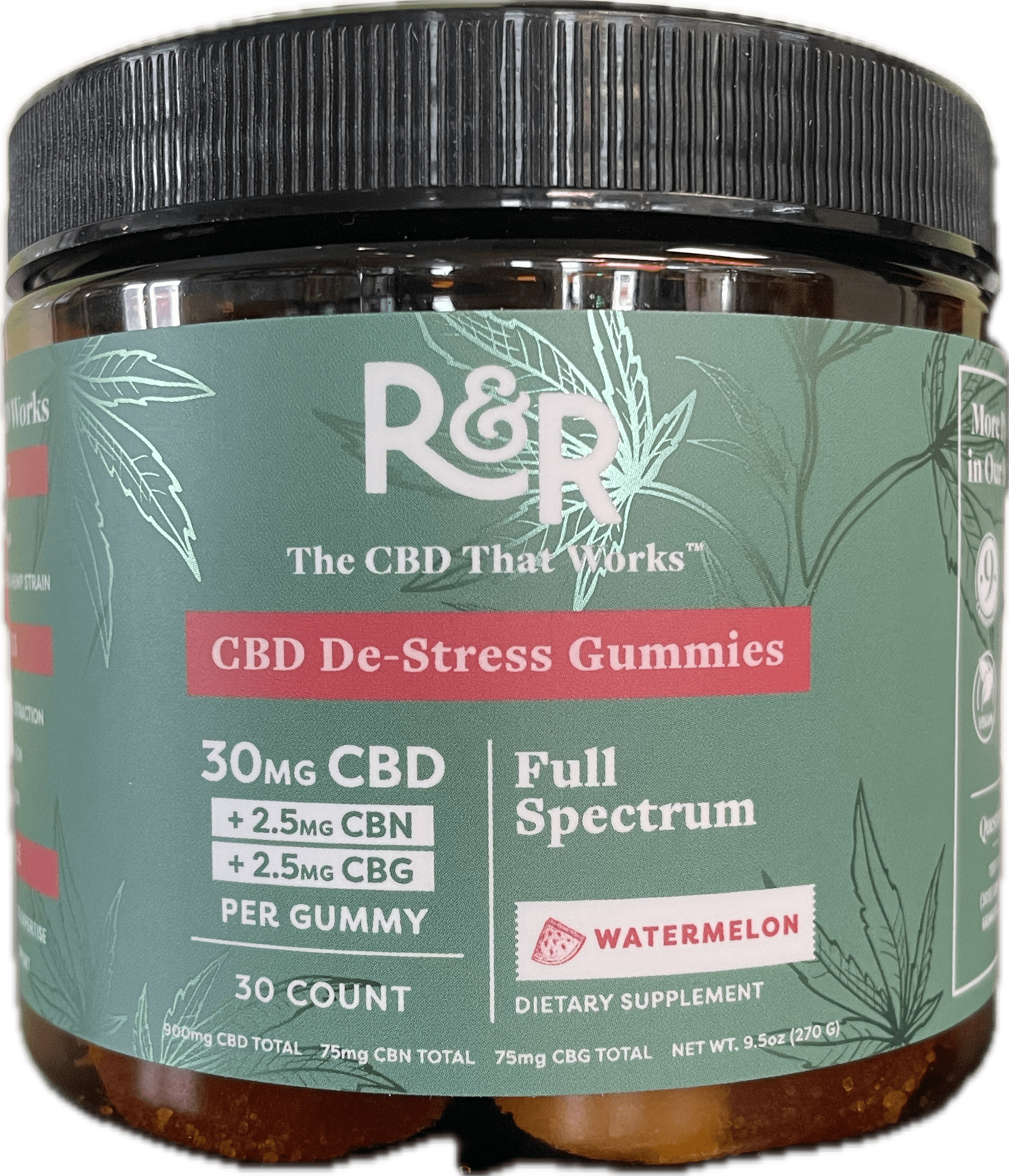 Photograph of product: 30mg Full Spectrum De-Stress Gummies - 900mg