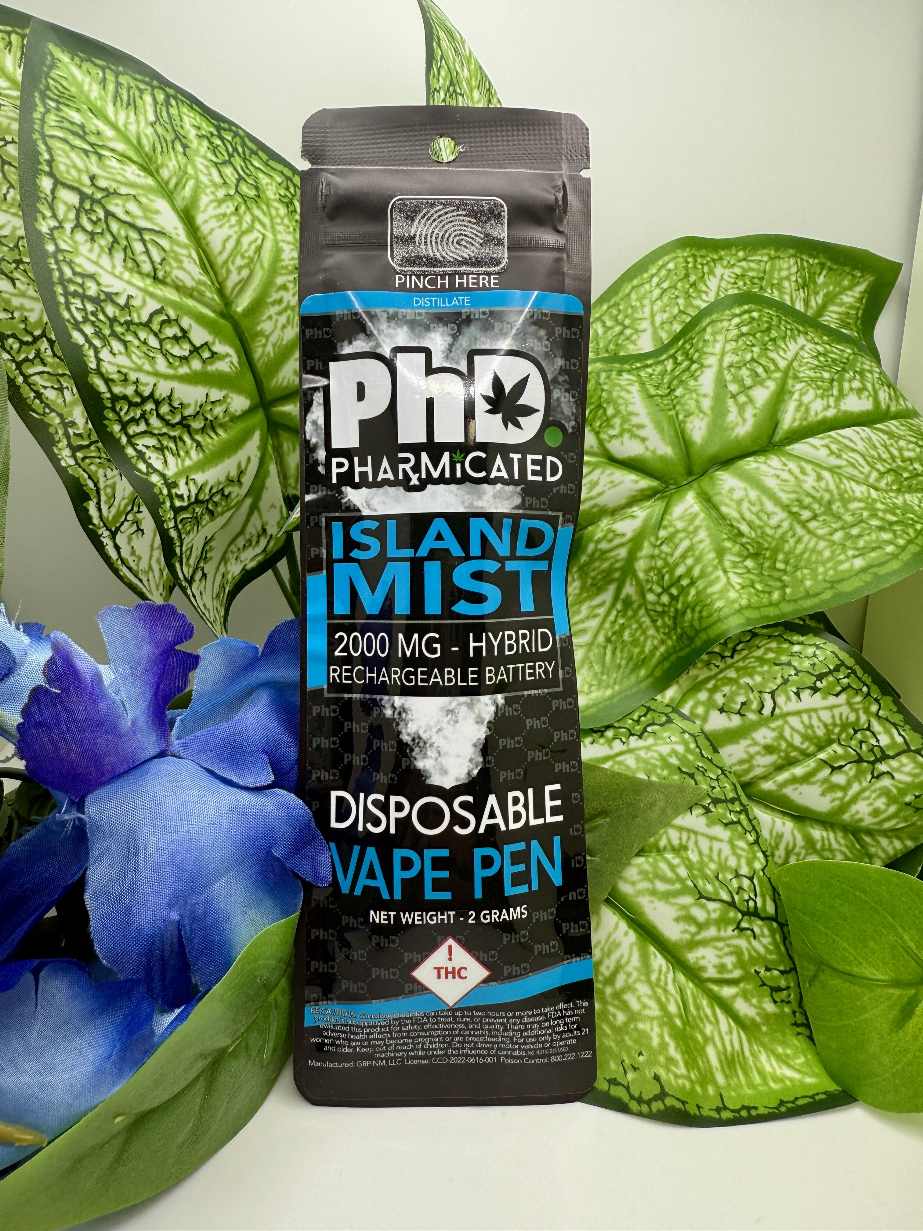 Photograph of product: Pharmicated - Island Mist - 2g Disposable