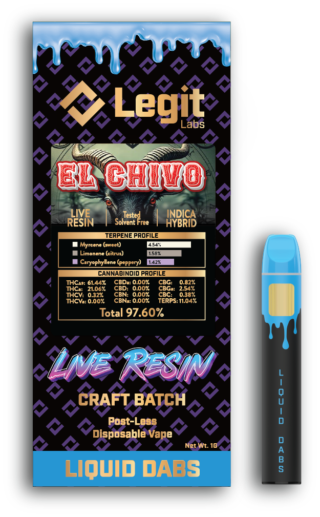 Photograph of product: El Chivo 1g Live Resin Disposable