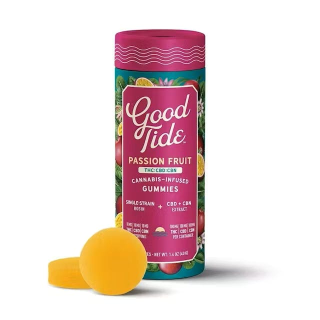 Photograph of product: Passion Fruit 1:1:1 | TH-oui:CBD:CBN Gummies