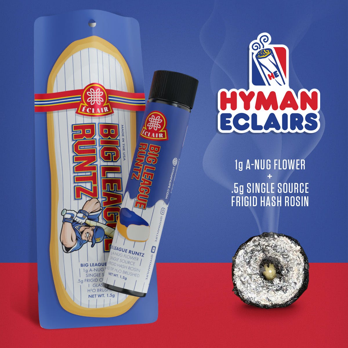 Photograph of product: Hyman Eclair - Big League Runtz Infused 1.5G Pre-Roll