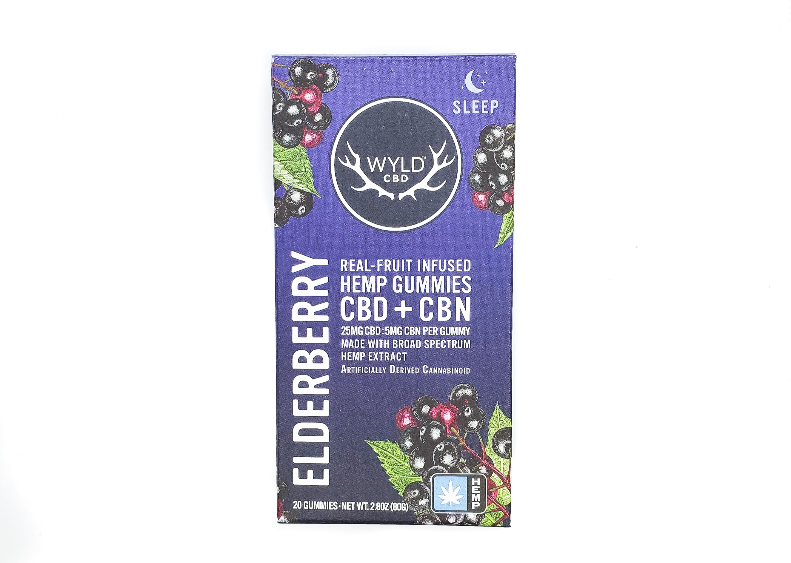 Photograph of product: Wyld Hemp CBD & CBN Gummies 500mg - Elderberry