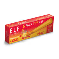 Photograph of product: ELF Supply | Unbleached Flavor Pop Cones - | Peach - (6pk) 1