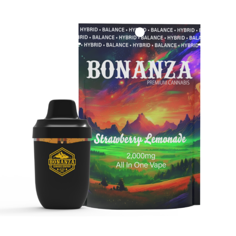 Photograph of Product: Bonanza Cannabis Co Strawberry Lemonade AIO Vape Pen 2000mg