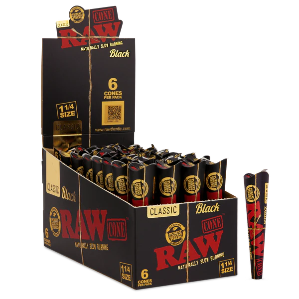 Photograph of product: Raw cones 6 pack black