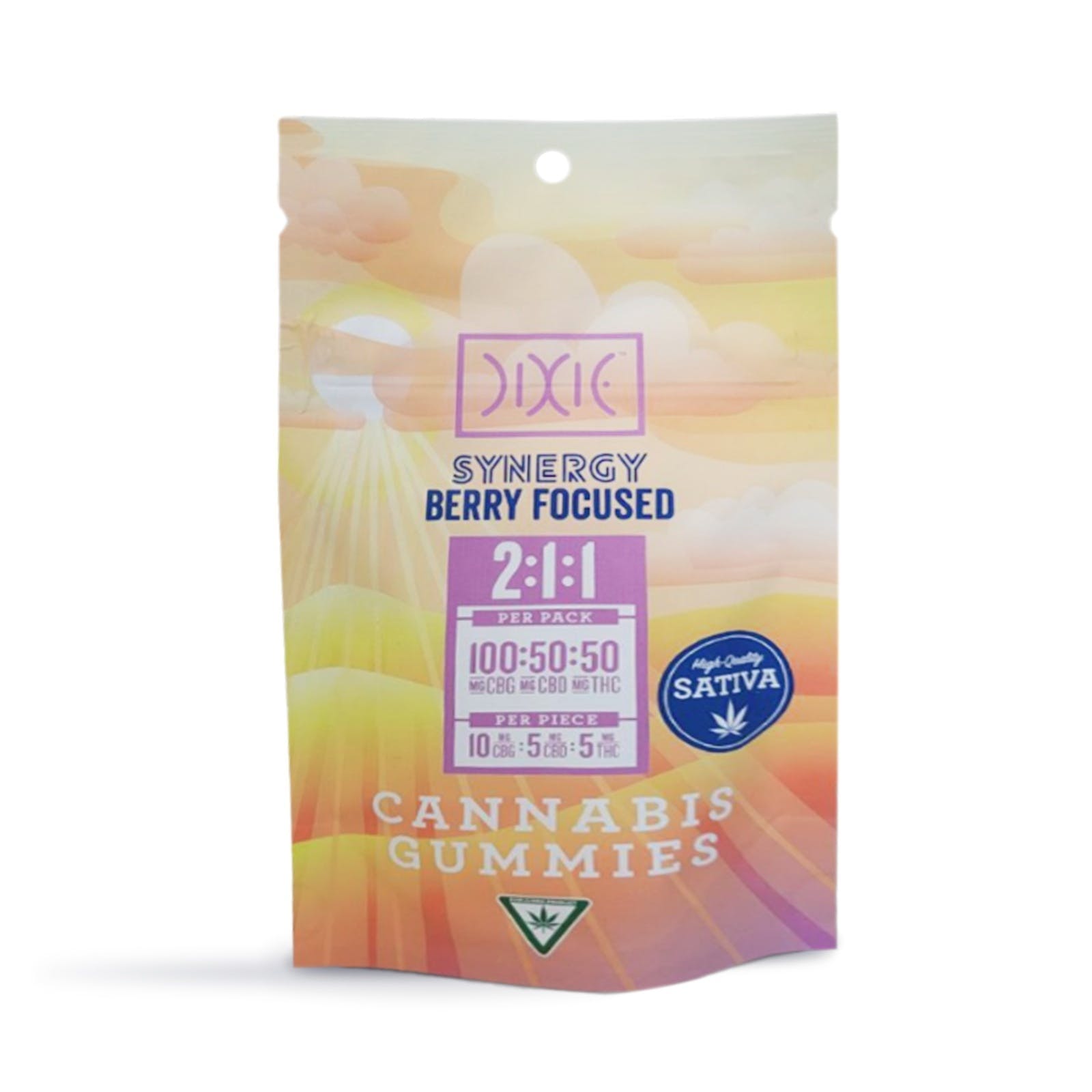 Photograph of product: Dixie SYNERGY Berry Focused 2:1:1 CBG:CBD:TH-oui Gummies