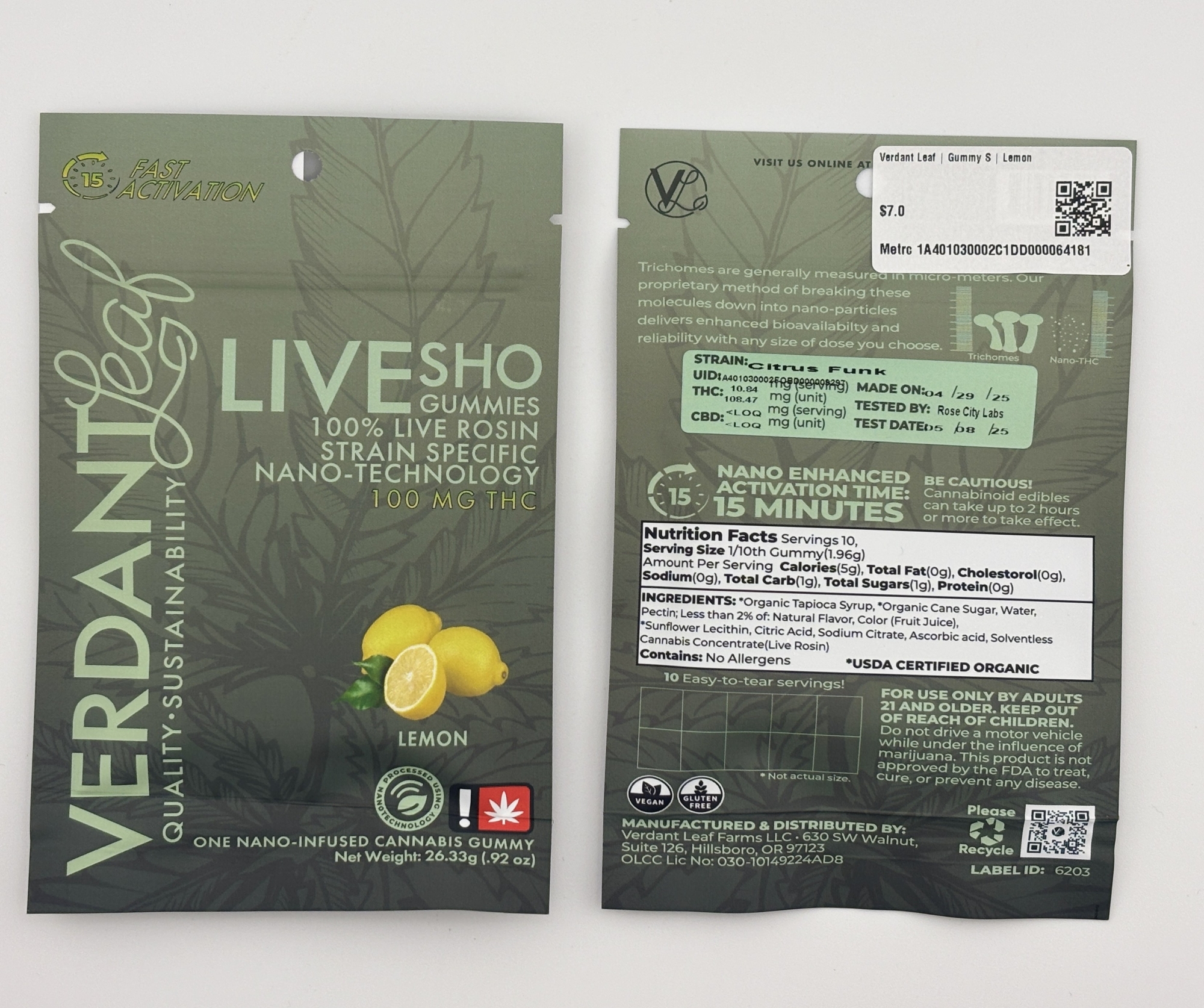 Photograph of product: Verdant Leaf | Gummy | Lemon