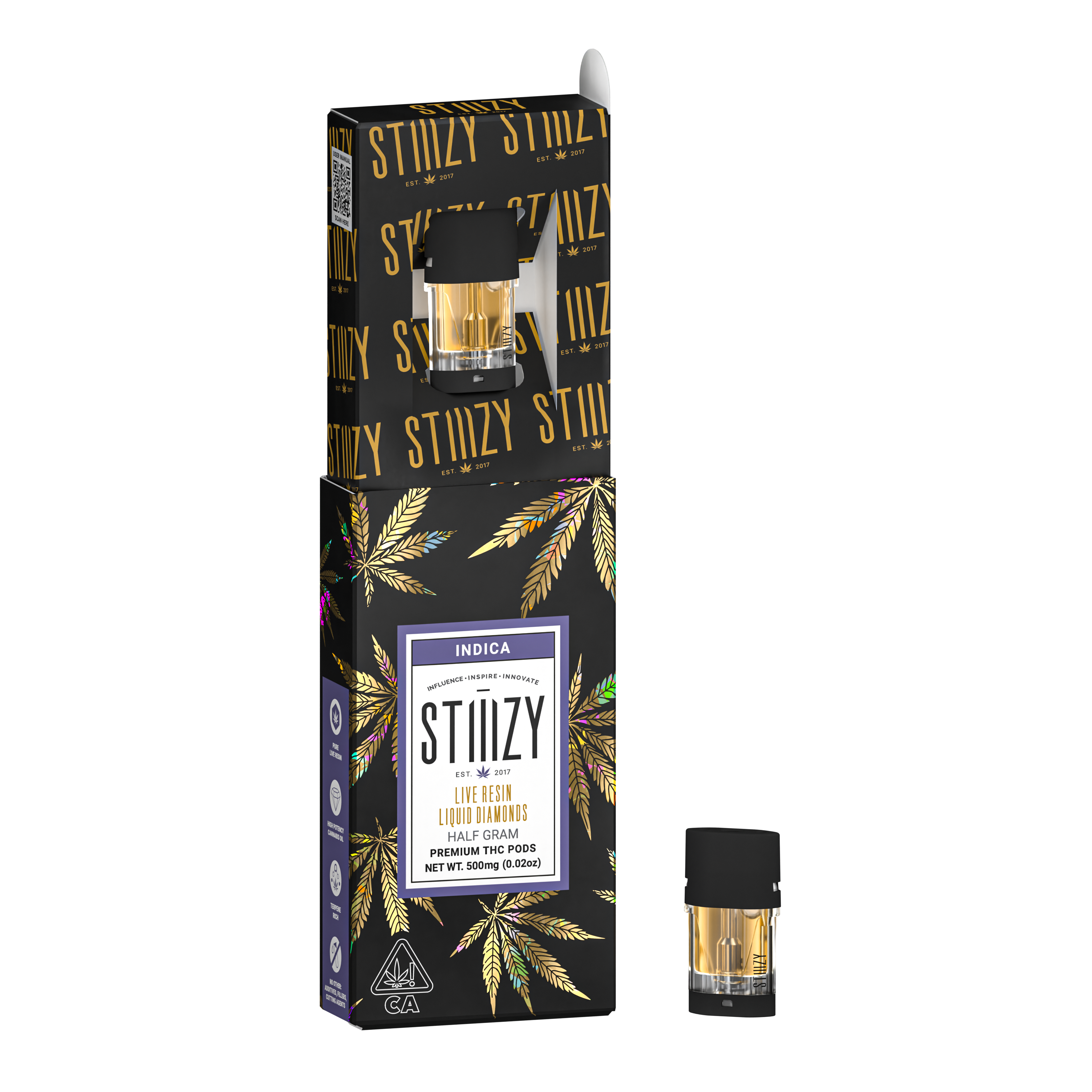 Photograph of product: STIIIZY - WHITE WIDOW - LIQUID DIAMONDS - POD