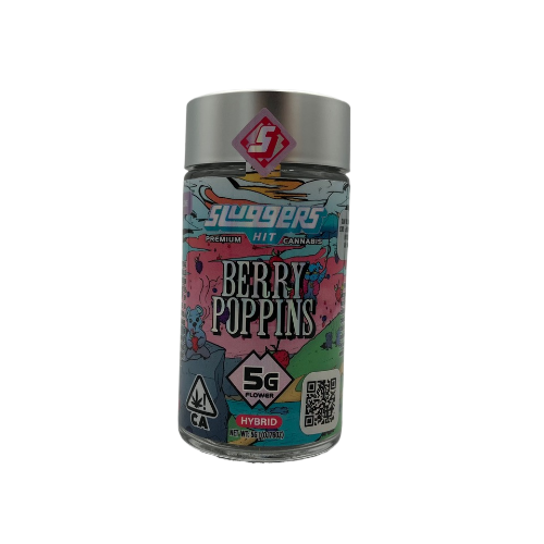 Photograph of product: Sluggers Hit Berry Poppins Hybrid Flower - 3.5g