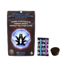 Photograph of product: Emerald Sky | Sleep Dark Chocolate Peanut Butter Cups | 100mg TH-oui/20mg CBD/20mg CBN