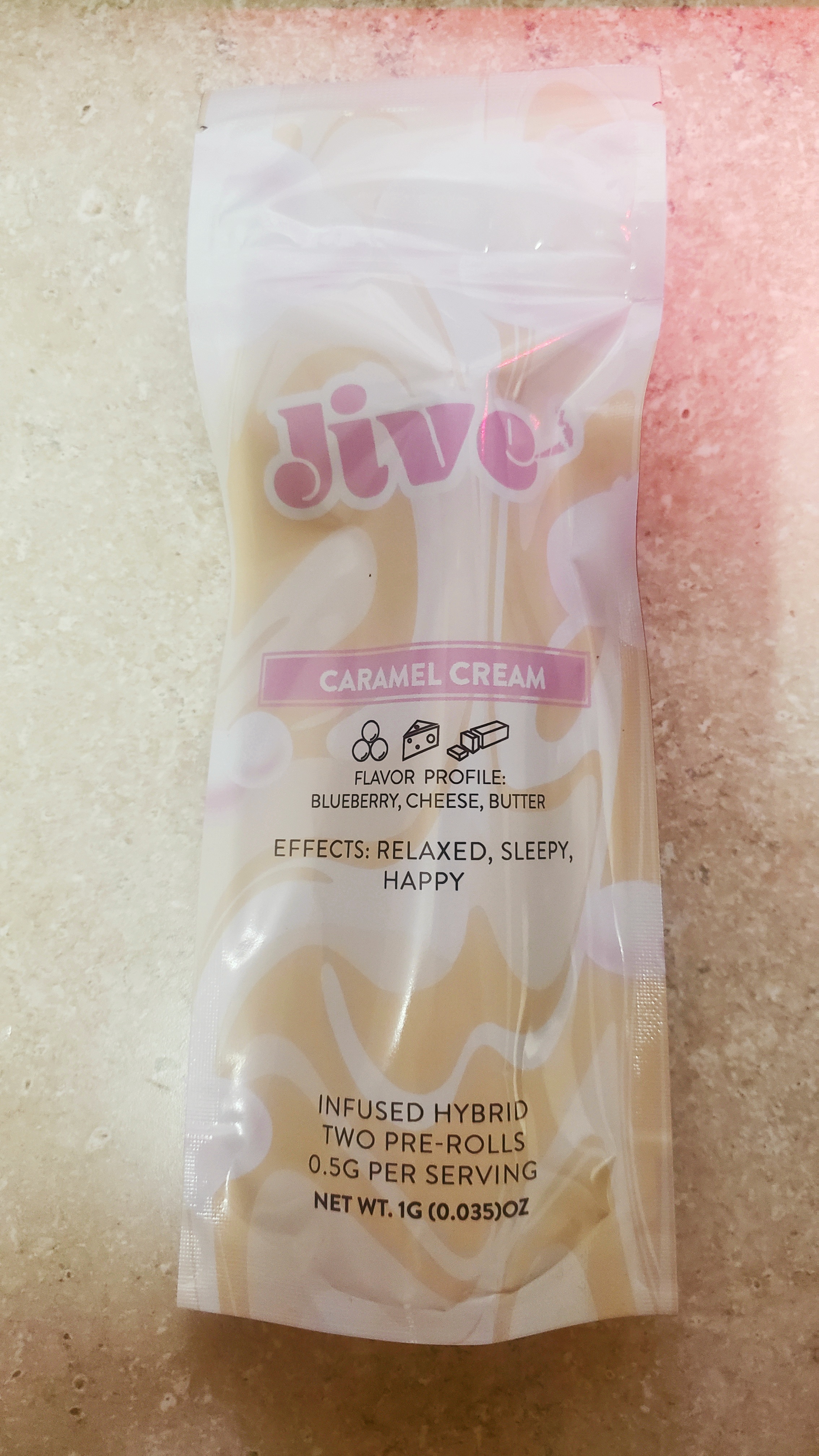 Photograph of Product: Caramel Cream | 2 Pack Infused Pre rolls | Indica Dominant | Jive