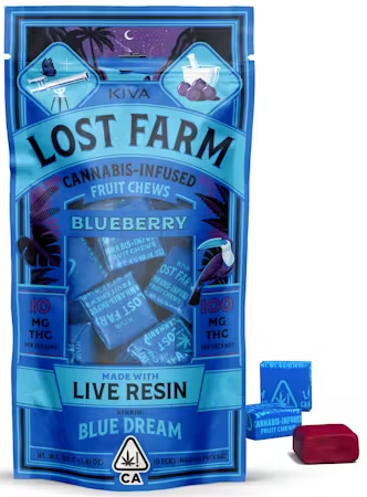 Photograph of product: Blueberry x Blue Dream [H] - 100MG Live Resin Chews 10PK