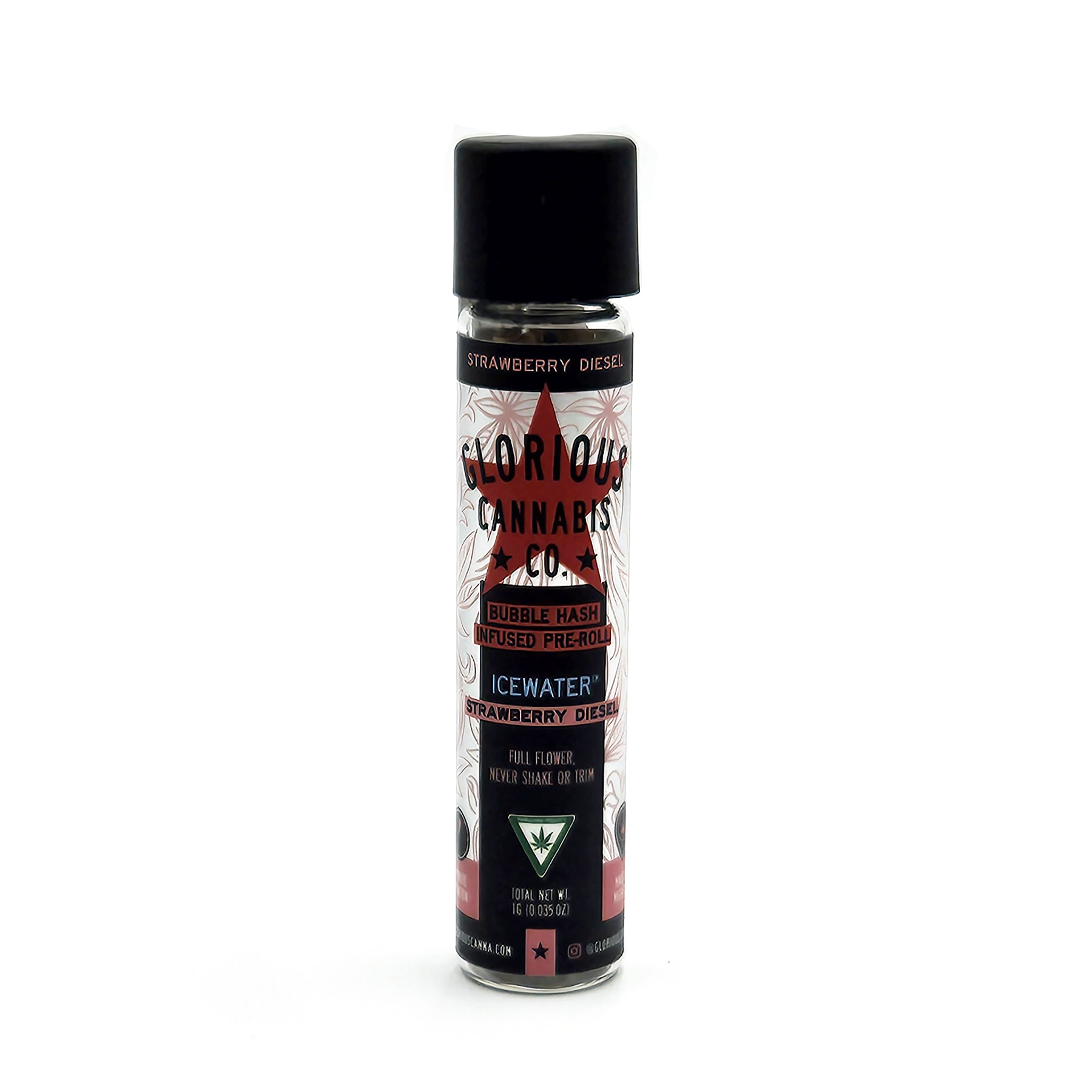 Photograph of product: Glorious Mango Mirage Icewater au chocolat & Diamonds Infused Preroll Rec