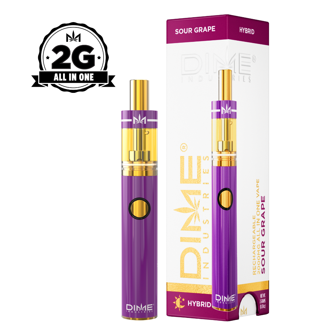 Photograph of product: Sour Grape All-In-One Disposable Vape Pen 2g