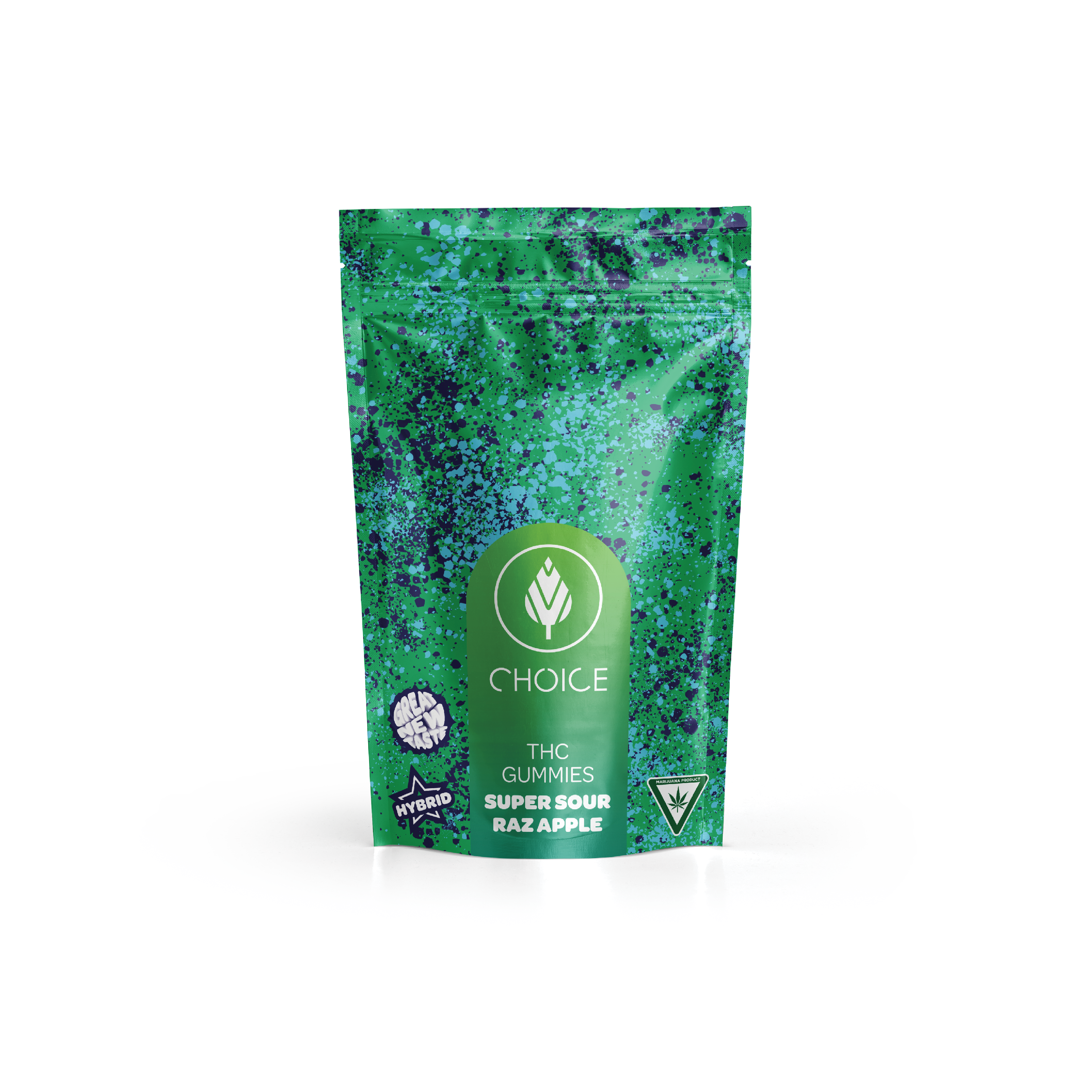 Photograph of product: Choice | Super Sour Razz Apple | 100mg Gummies