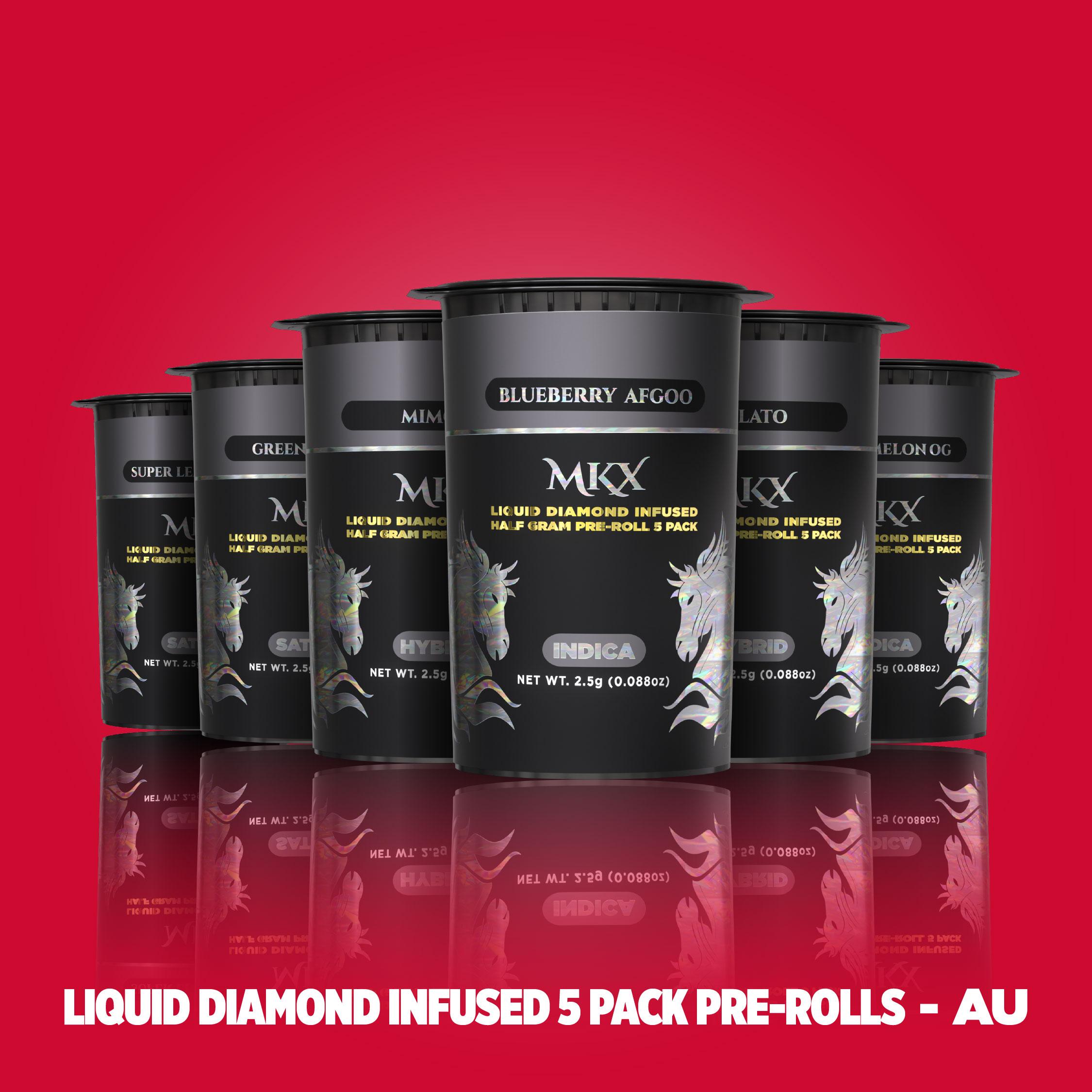 Photograph of product: MKX | Honeycrsip Apple | 5-Pack (.5g) Liquid Diamond Infused Pre-Rolls