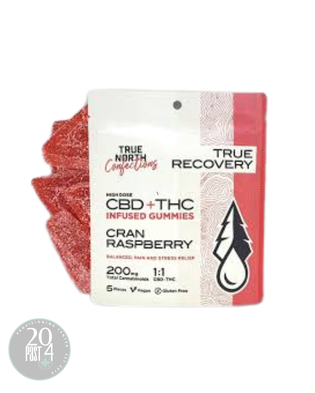Photograph of product: True North Collective | Cran Raspberry | 1:1 TH-oui/CBD | 5x20mg