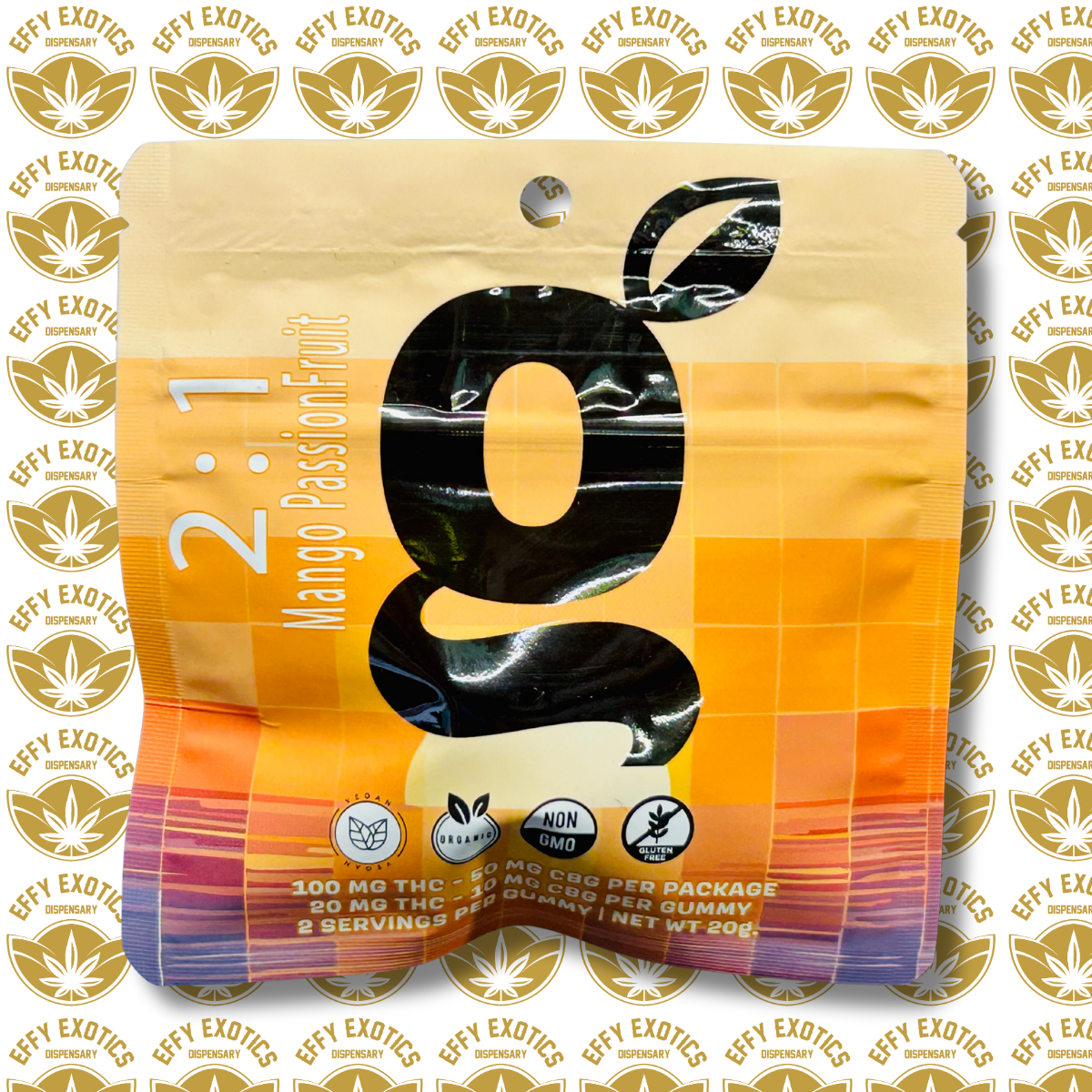 Photograph of product: Gonzo Gummies - G Bags | Mango Passionfruit | 2:1 TH-oui|CBG