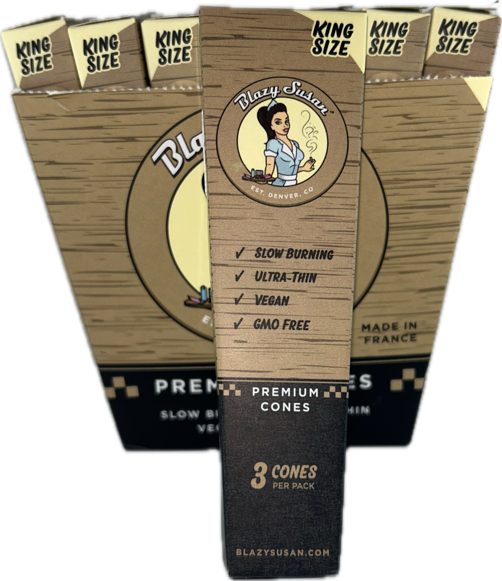 Photograph of product: Blazy Susan Premium Cone King Size 3-Pack