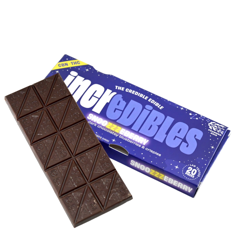 Photograph of product: Incredibles - Snoozzzeberry Chocolate Bar 100mg