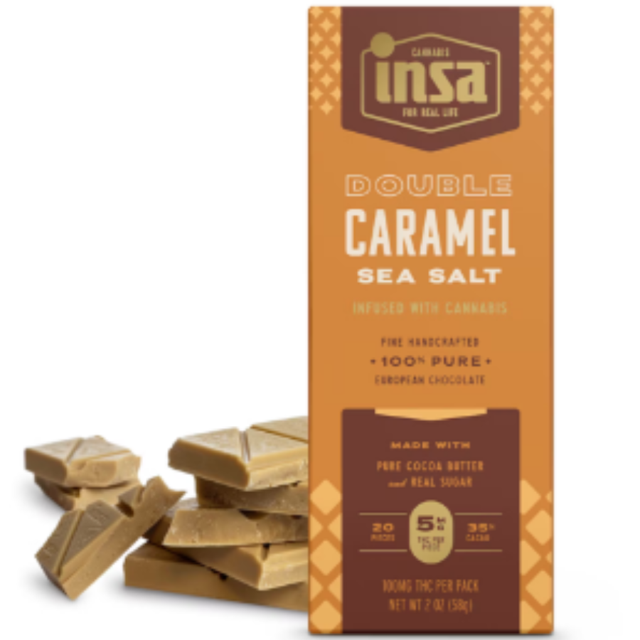 Photograph of product: Chocolate Bar | Double Caramel Sea Salt | 5mg 20pk