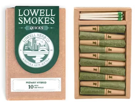 Photograph of product: Pre-Roll Pack | Lowell Smokes | The Midway Hybrid Quicks Blend [10pk]