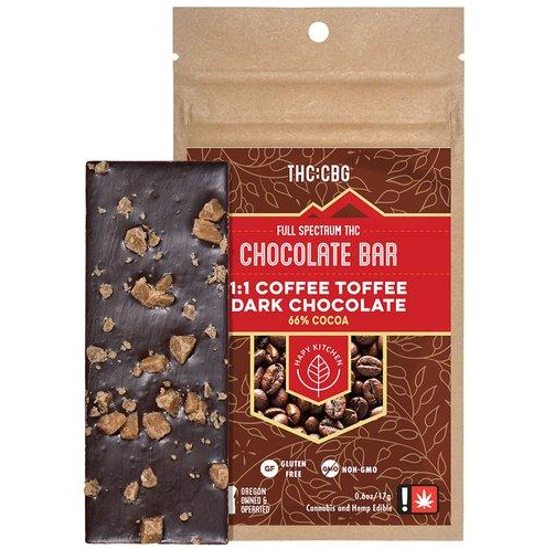 Photograph of product: Coffee Toffee Dark Chocolate Bar | 1:1 TH-oui:CBG