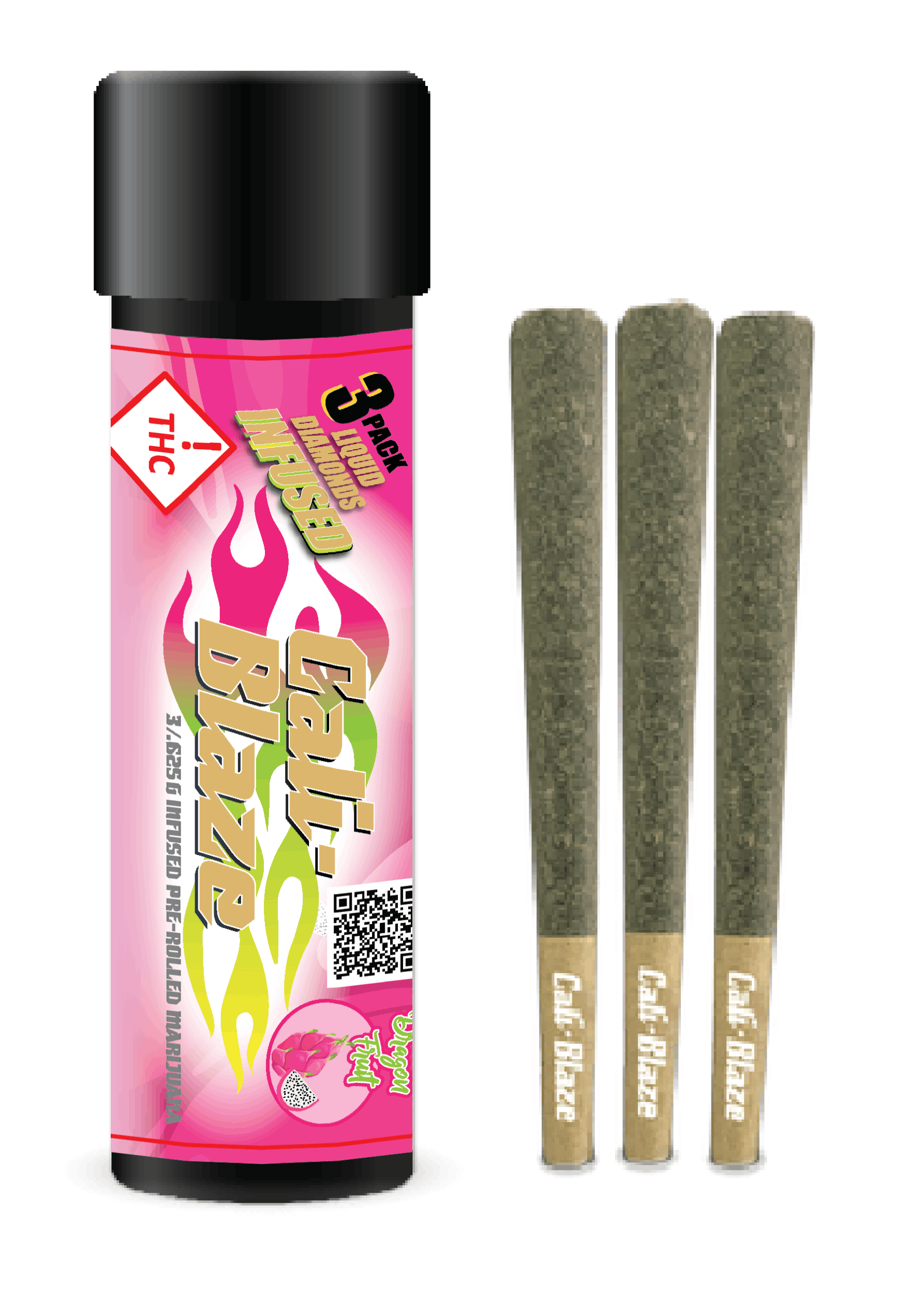 Photograph of product: Cali Blaze - 1.8g Infused Joint (3pk) - Green Apple - Orange Cookie Chem (I)
