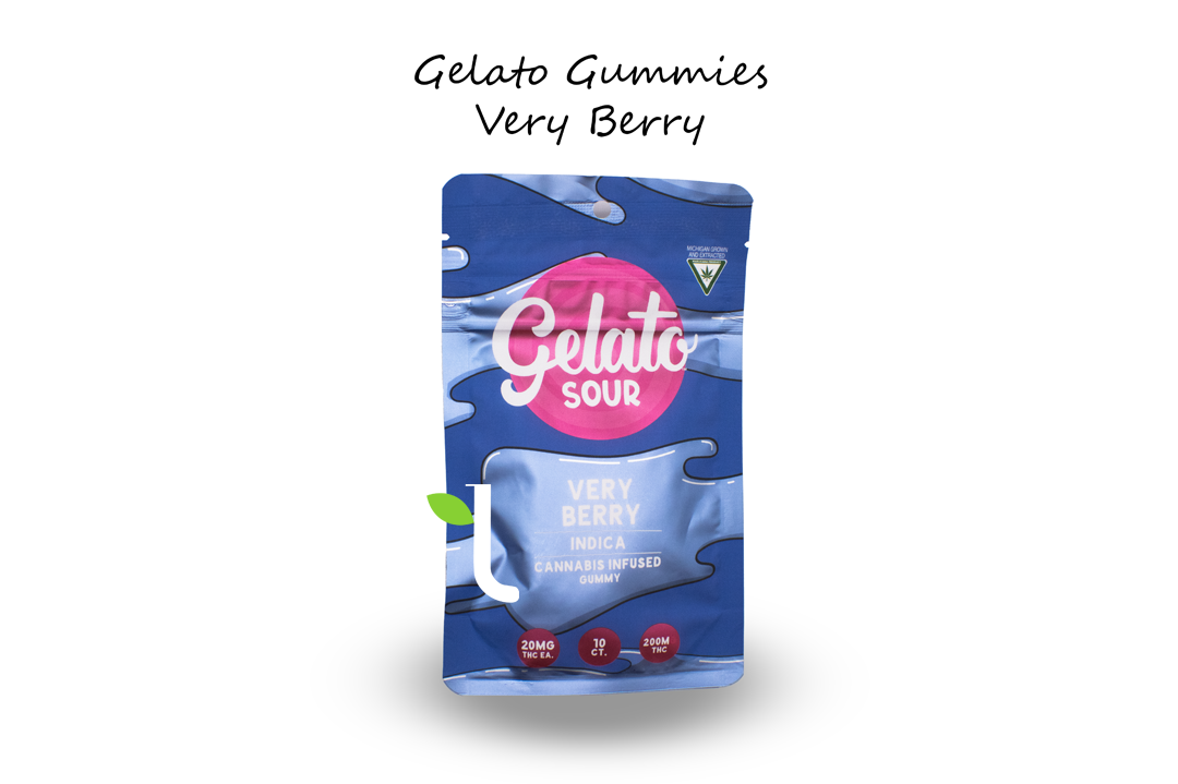Photograph of product: Gelato | Sour Very Berry | 200MG Gummies
