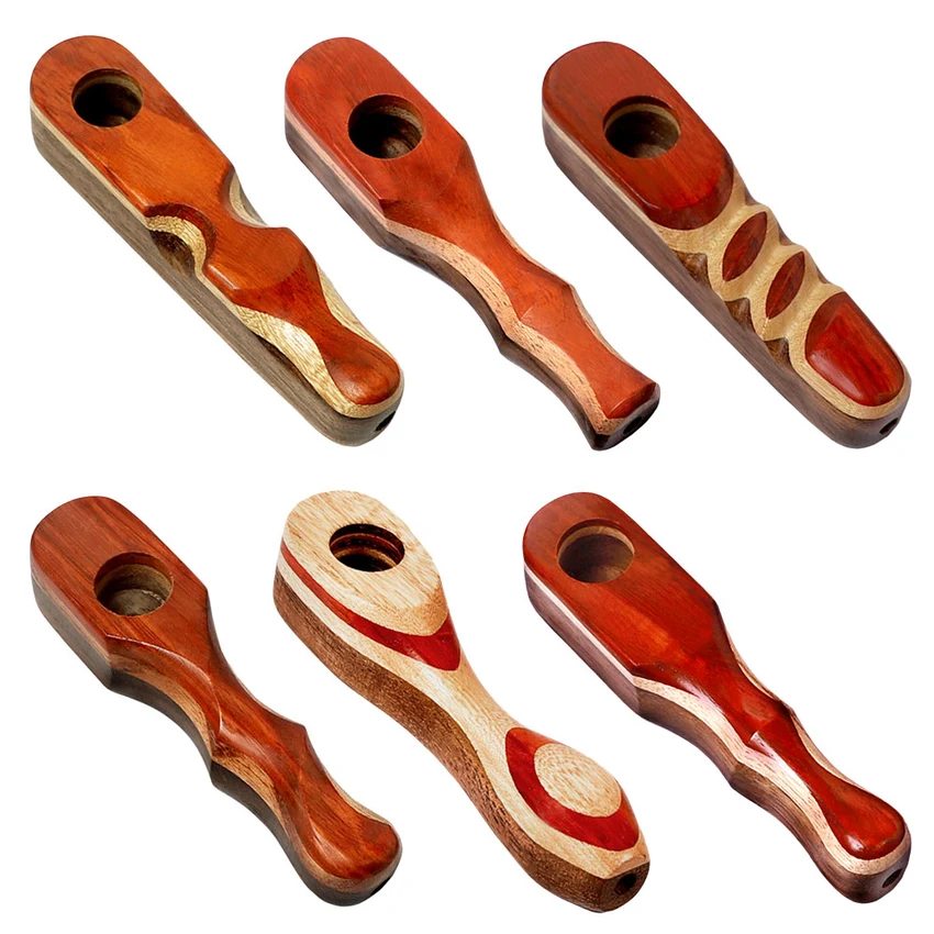 Photograph of product: Layered Wood Hand Pipe Pipe | 4"