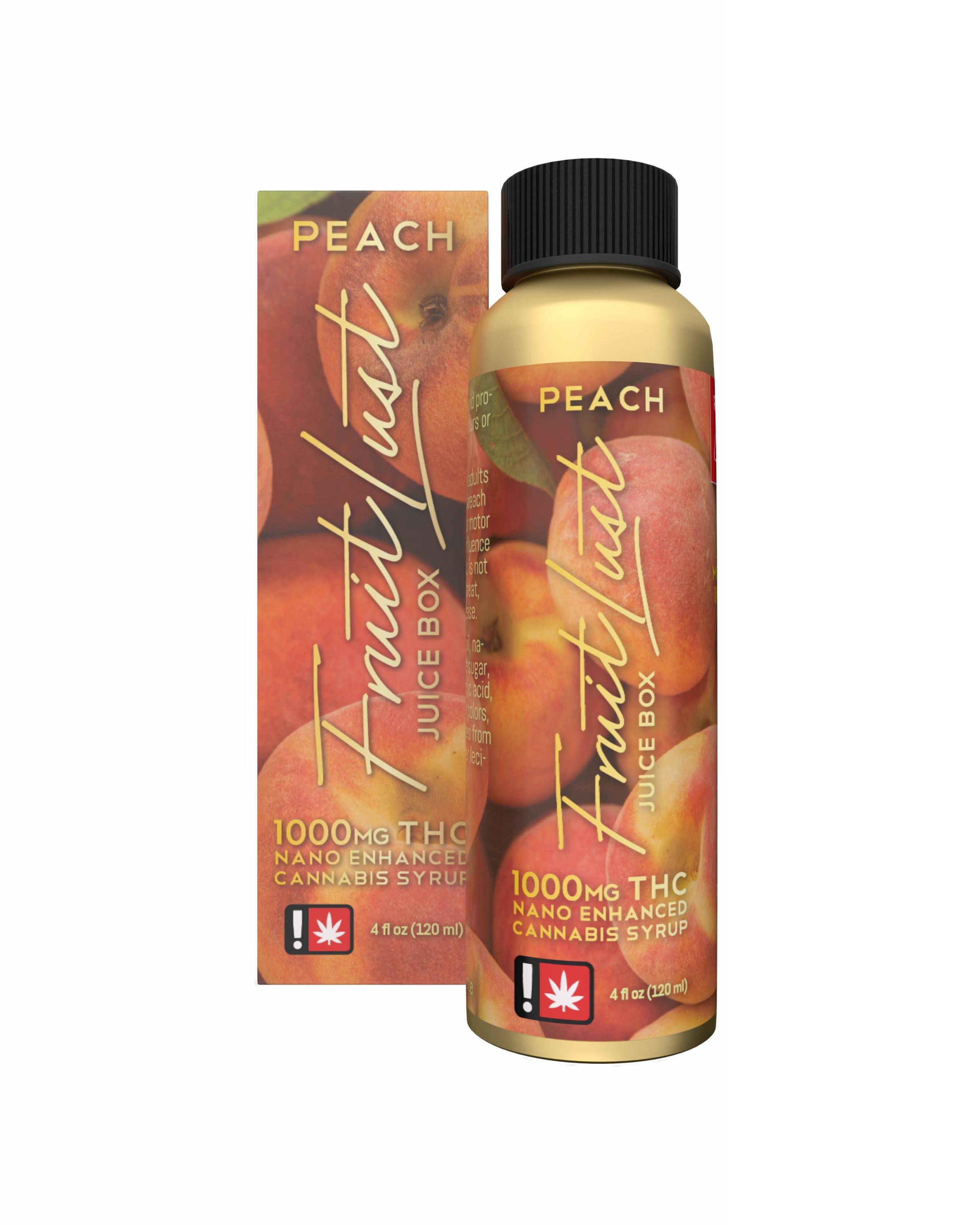 Photograph of product: Fruit Lust - Peach Juice Box (H) - Nano Syrup 1000mg