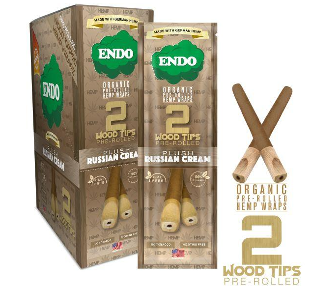 Photograph of product: Endo Hemp Wrap 2pk Wooden Tip- Russian Cream