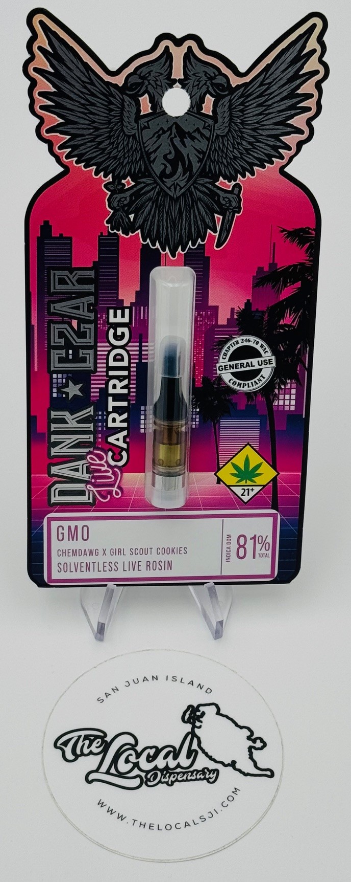 Photograph of product: GMO Rosin Cartridge