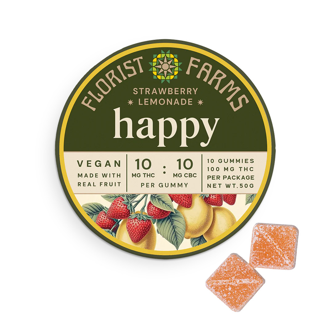 Photograph of product: Florist Farms - Happy - Gummies - 100 mg