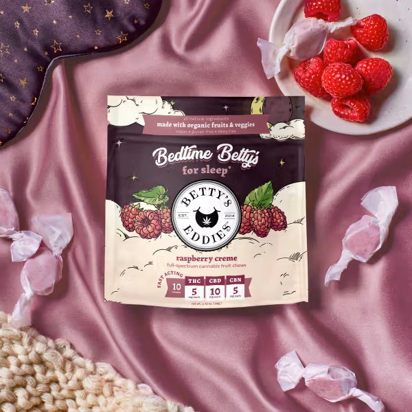 Photograph of product: Bedtime Raspberry Creme Fruit Chews | 5mg 10pk