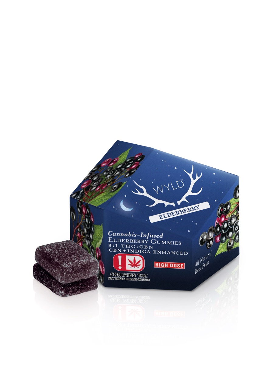 Photograph of product: Elderberry - 300mg WYLD 3:1 TH-oui:CBN Oui'd Gummies