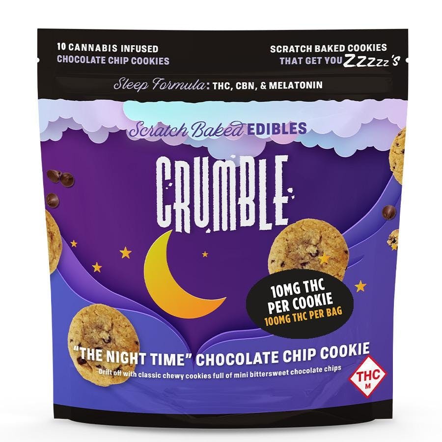 Photograph of product: Crumble | Chocolate Chip  Night Time | Cookie | 100mg