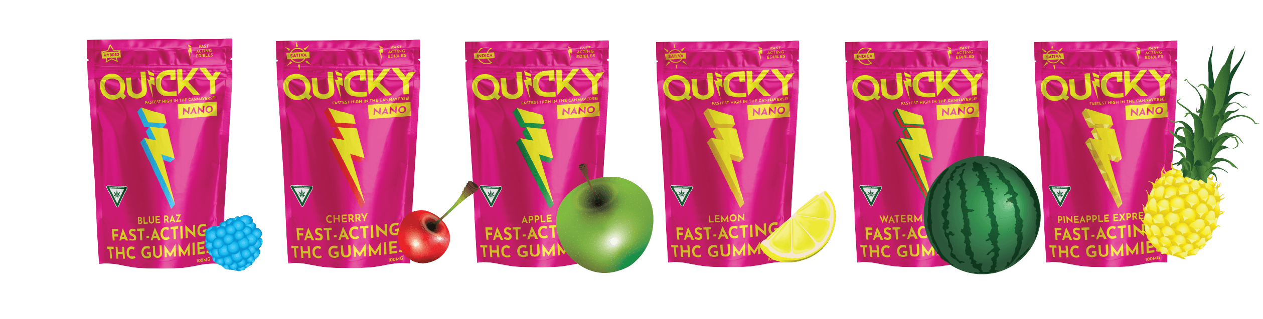 Photograph of product: Quicky | Cherry Gummies | 100mg (Oui'd)
