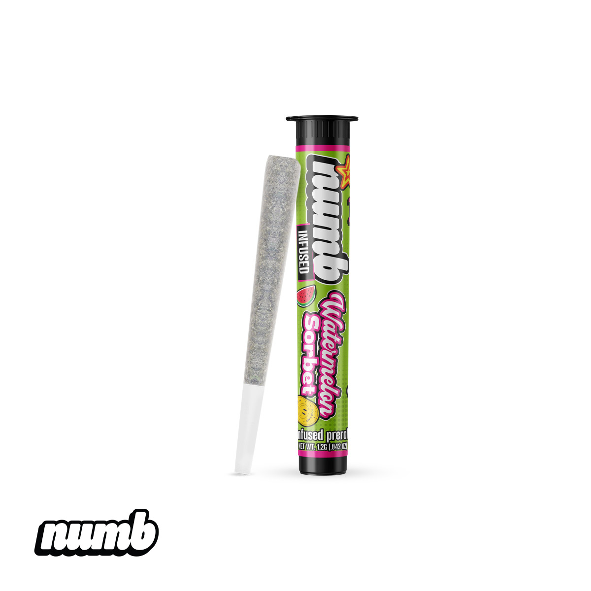 Photograph of product: Numb Watermelon Sorbet Infused Pre-Roll | 1.2g