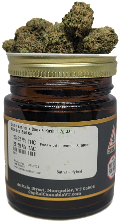 Photograph of product: Bruce Banner x Cookie Kush Jar | Blondies Bud Co - 7g