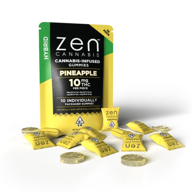 Photograph of product: Pineapple Hybrid 100mg 10 Pack Zen
