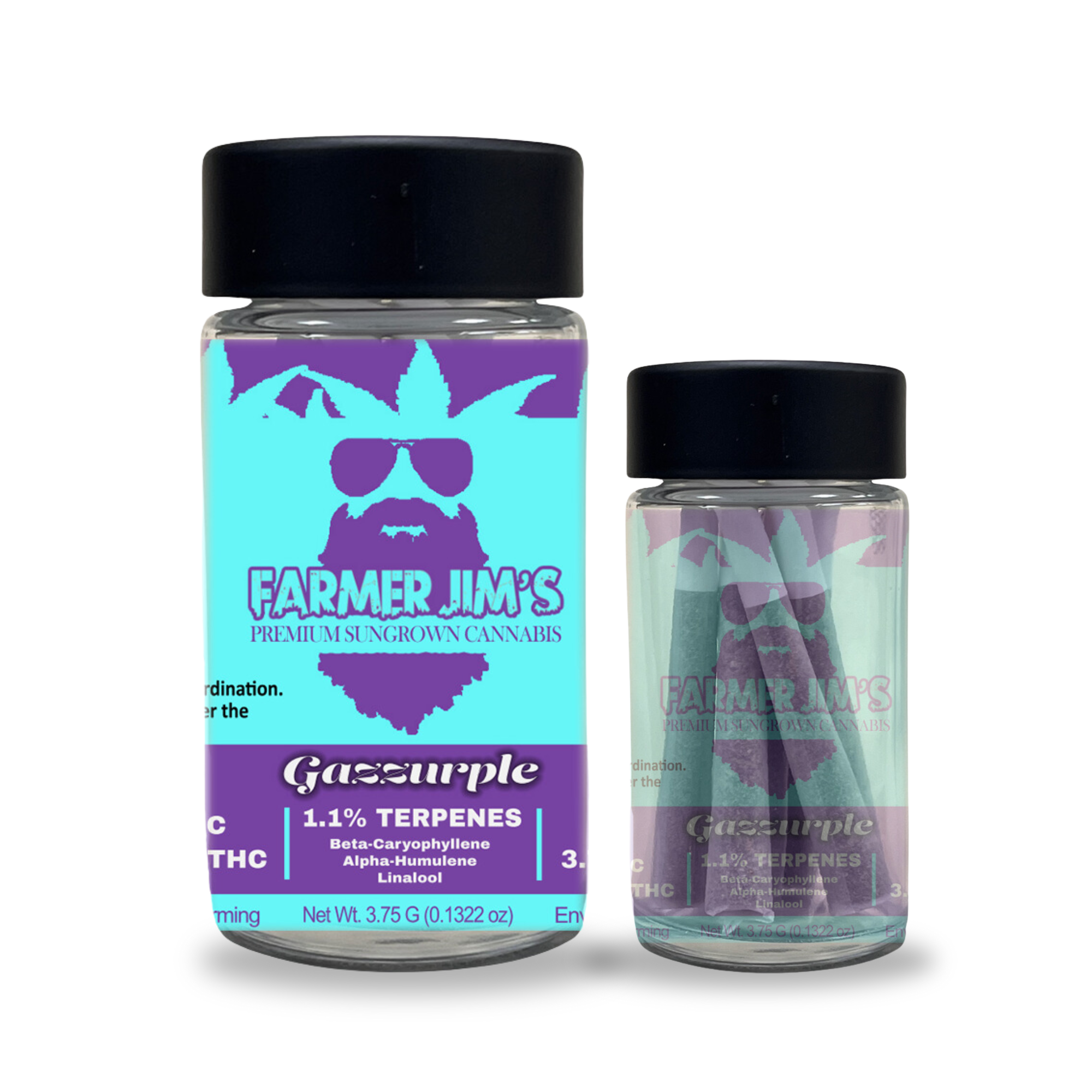 Photograph of product: Farmer Jim | Gazzurple Pre-Roll 5pk