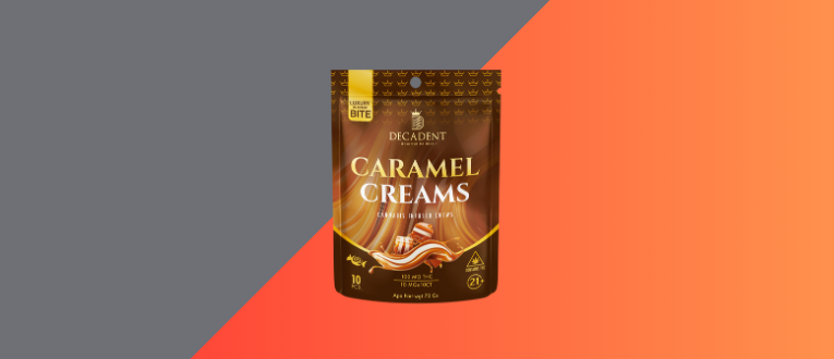 Photograph of product: Pucks Decadent Chews 100mg (Caramel Creams)