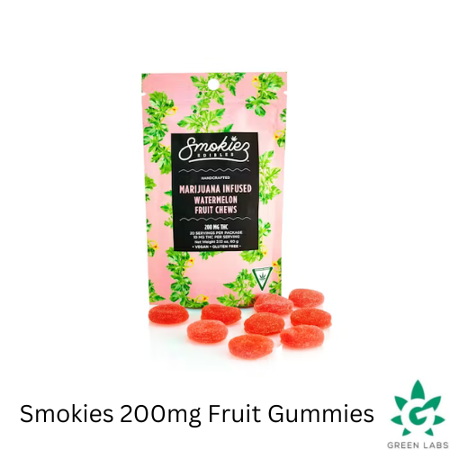 Photograph of product: (REC) Smokies 200mg Gummies - Sweet Watermelon - Hybrid