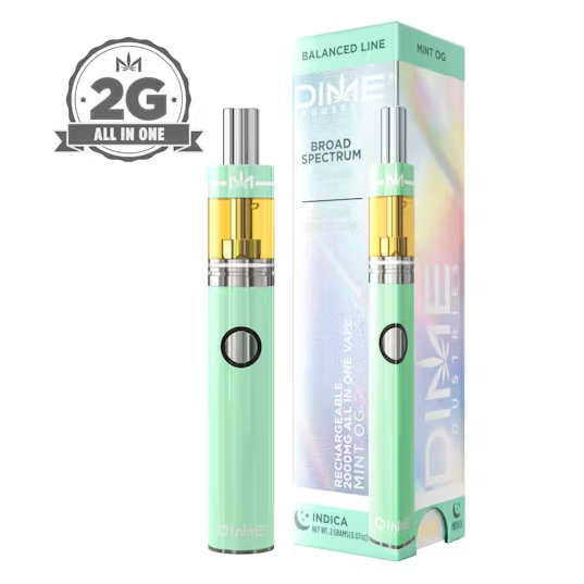 Photograph of product: Dime Balanced Line - Mint OG All In One Device (I) 2g (TH-oui/CBD/CBN)