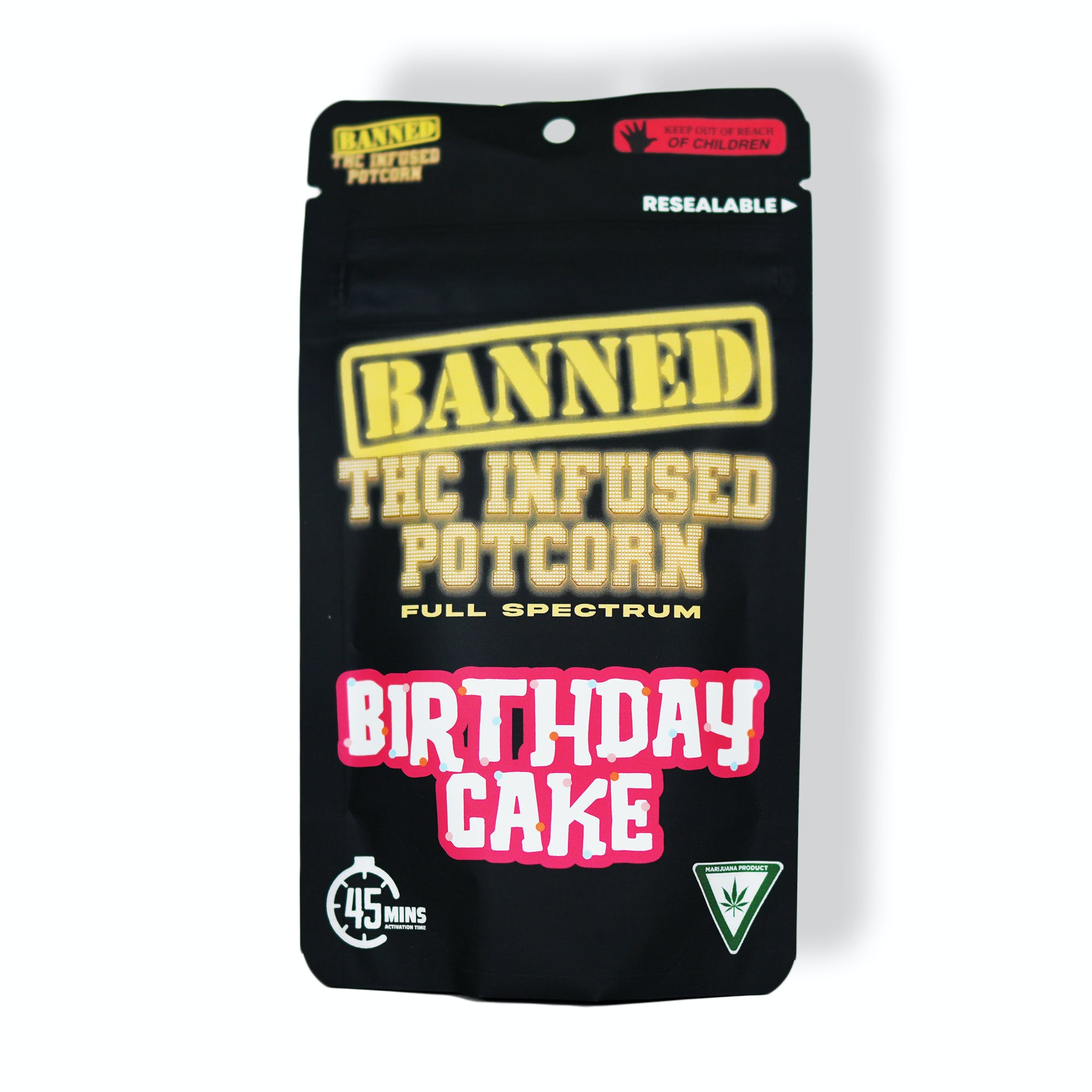 Photograph of product: Banned | Birthday Cake Potcorn | 200mg Snacks